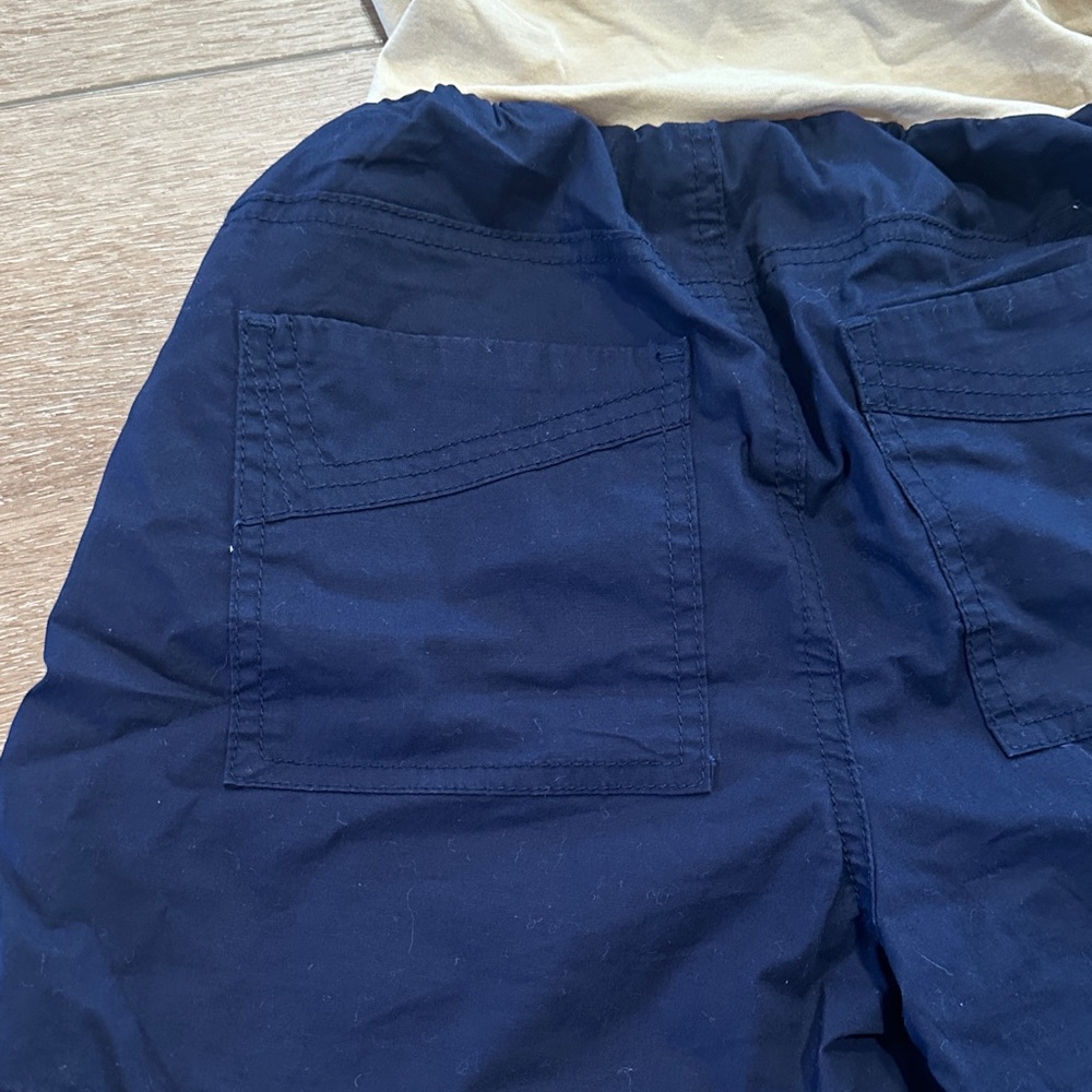 Motherhood Maternity Navy Shorts with Cream Fold-Over Waistband - Picture 5 of 11